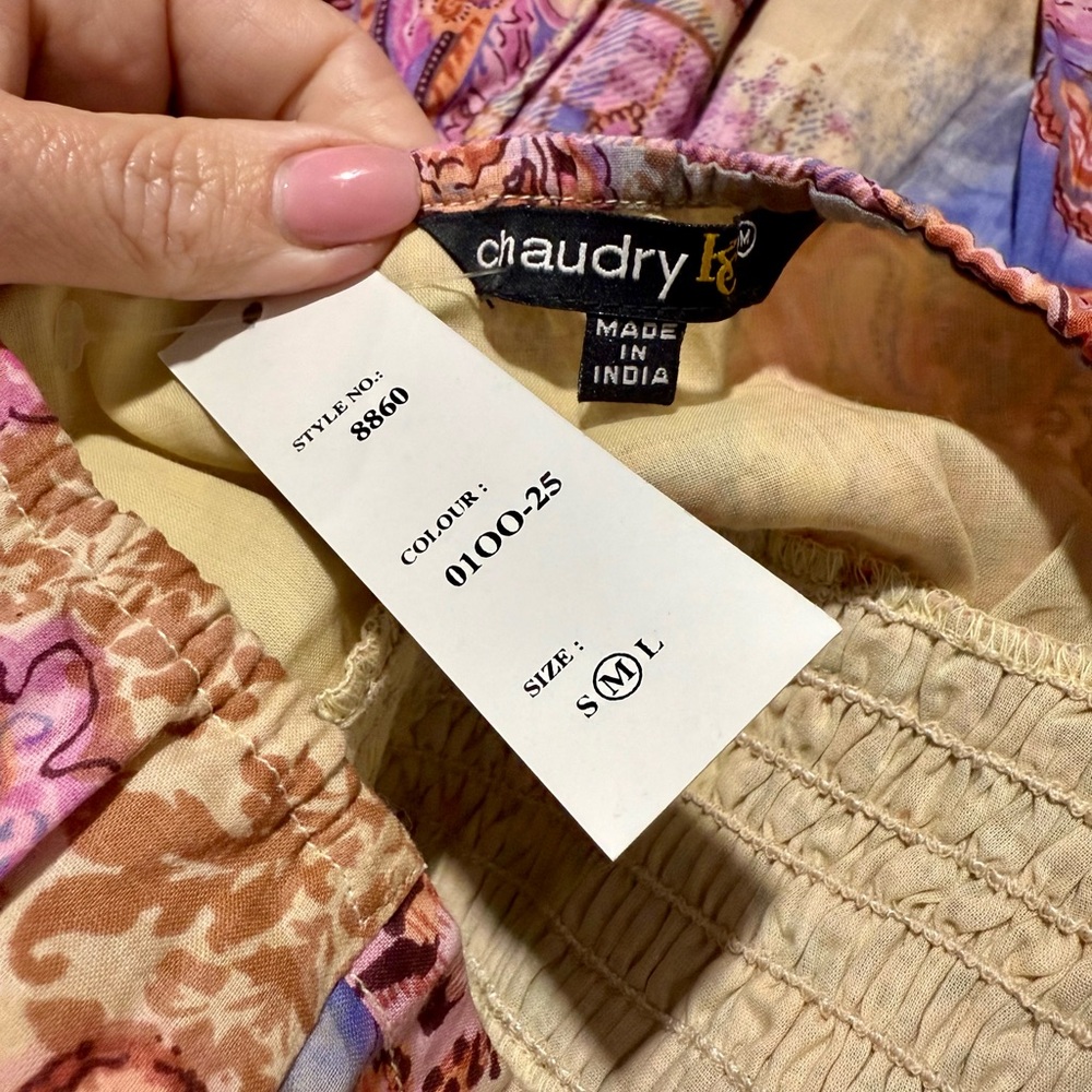 NWT Chaudry KC Anthropologie Leopard Paisley Watercolor Dress Sz M Spring Summer - Picture 15 of 16
